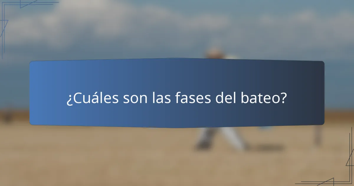 ¿Cuáles son las fases del bateo?