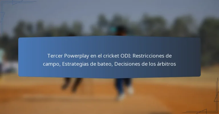 Tercer Powerplay en el cricket ODI: Restricciones de campo, Estrategias de bateo, Decisiones de los árbitros
